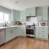 RTA Solid Wood Newtown Full High Door Base Cabinet Jade Green for Kitchen/Living Room with 1 Door and 1 Shelf